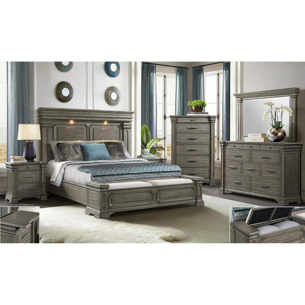 Elements International Kings Court B.10315.KSB King Storage Bed IMAGE 3