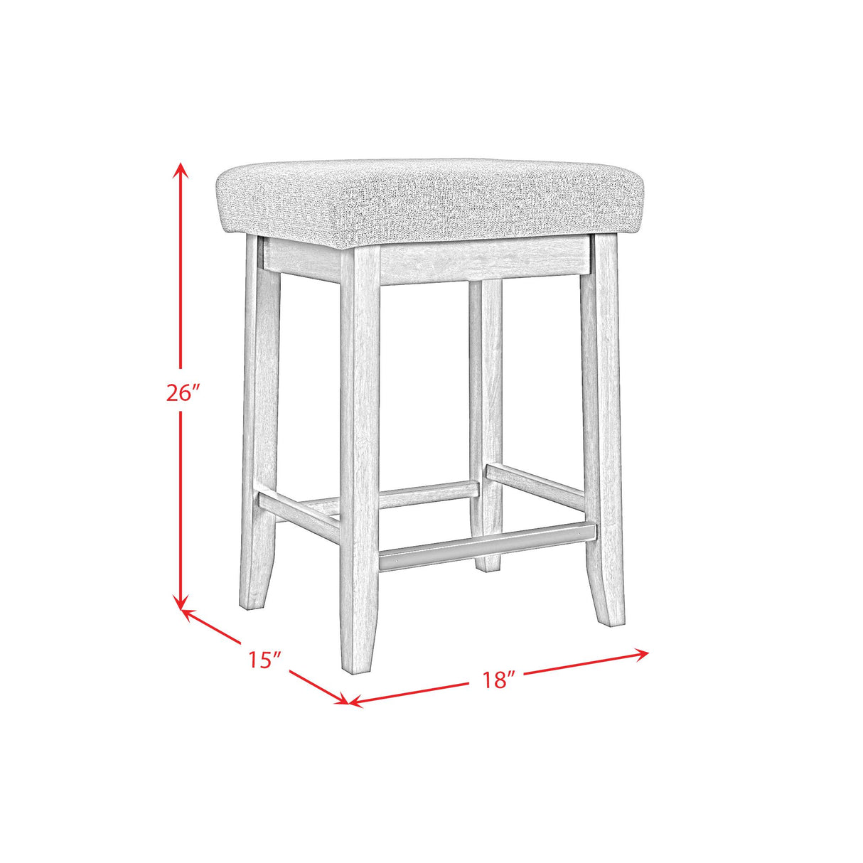 Elements International Santa Barbara D-16550-5-KI Kitchen Island & 2 Counter Stools IMAGE 15