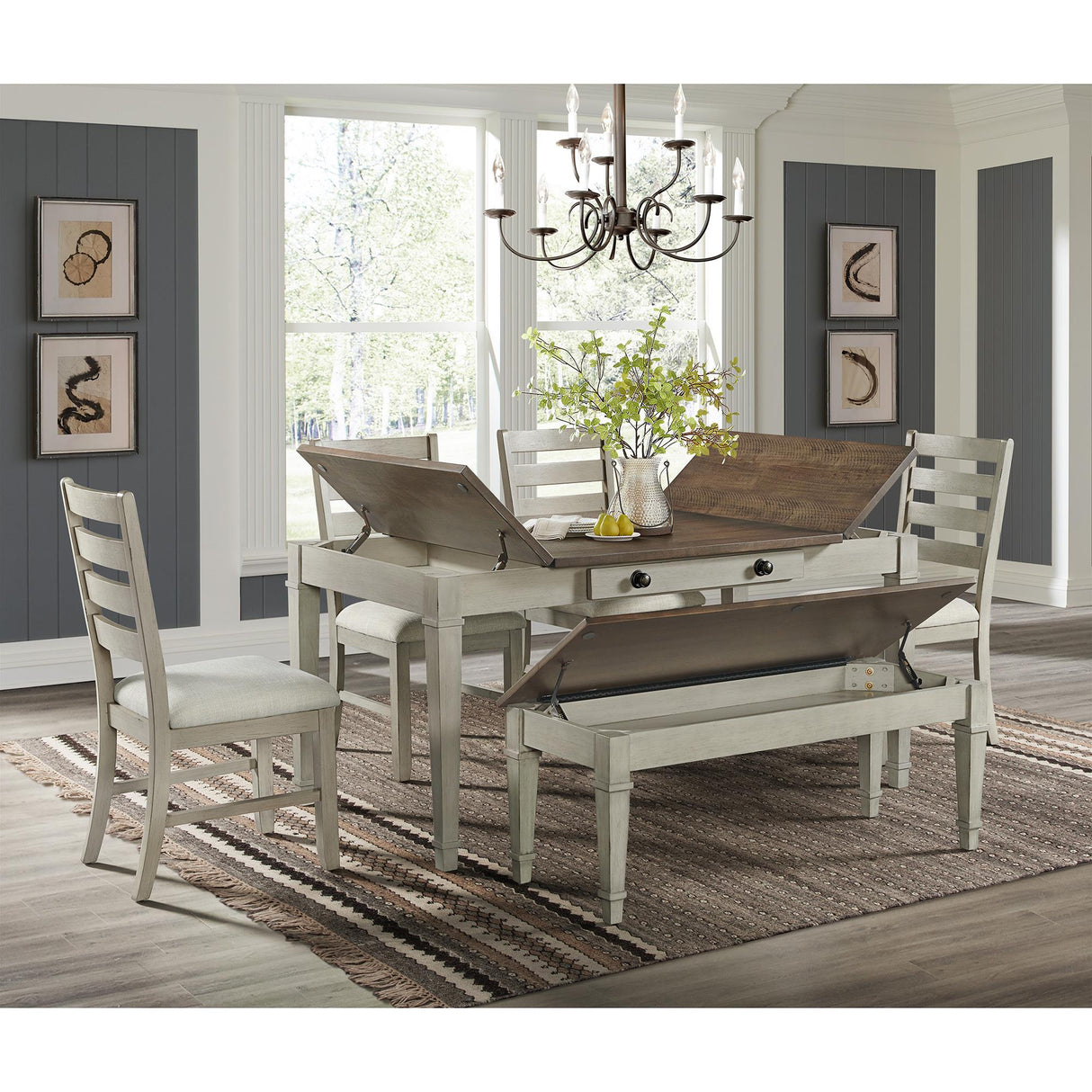 Elements International Farmington D-9890-7-SC Ladder Back Dining Side Chair IMAGE 7