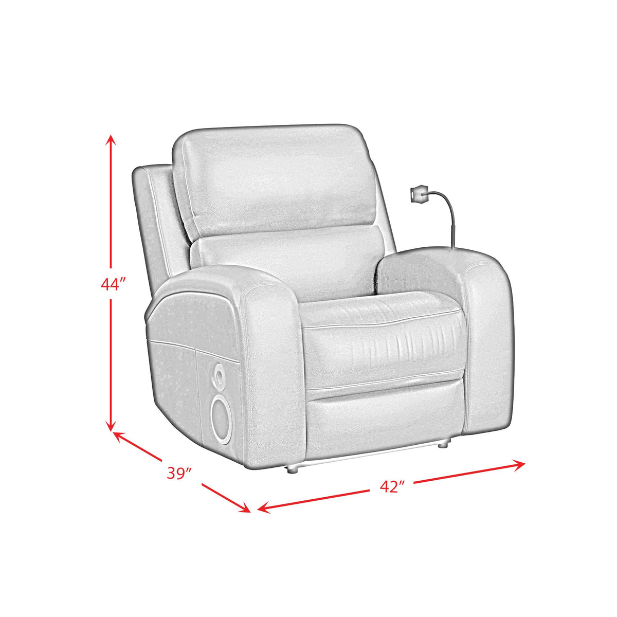 Elements International Euphora U-16650-11432-105PPP Power Glider Recliner IMAGE 13