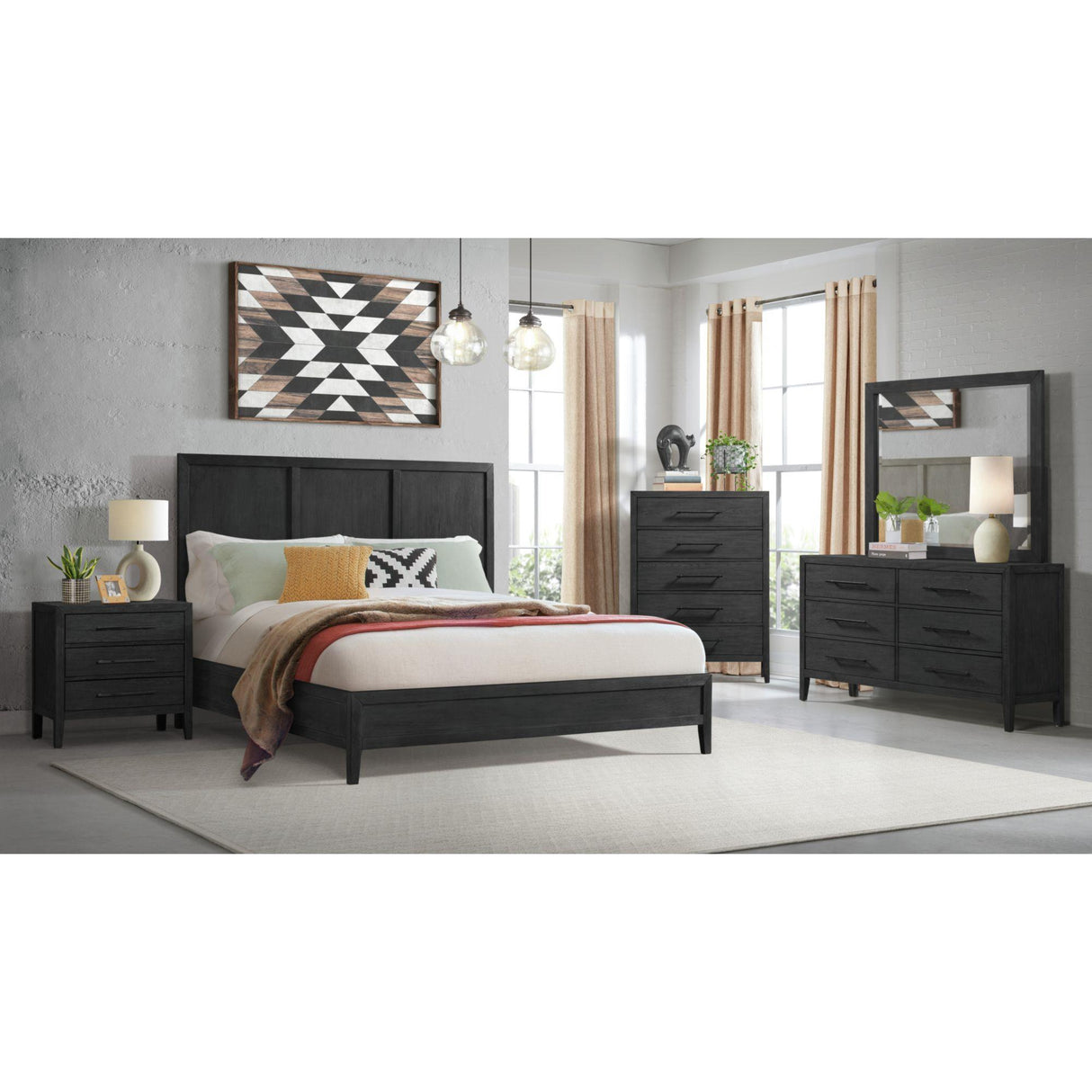 Elements International Versailles Contemporary B-3690-8-QB1 Queen Bed IMAGE 3