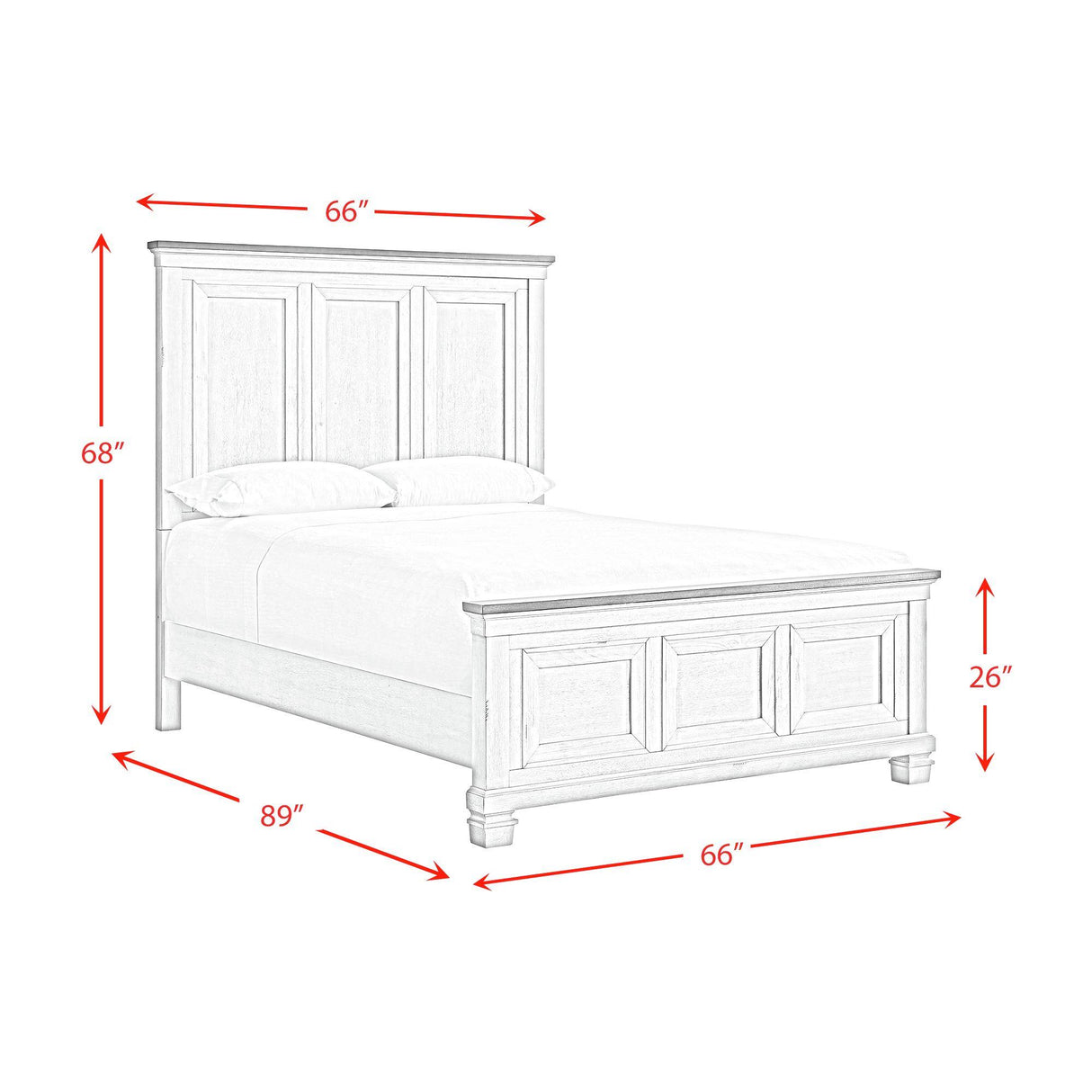 Elements International Farmington B-9890-7-QB Queen Panel Bed IMAGE 9