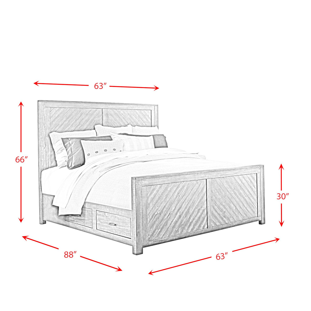 Elements International Jax JX600QB Queen Platform Storage Bed IMAGE 6
