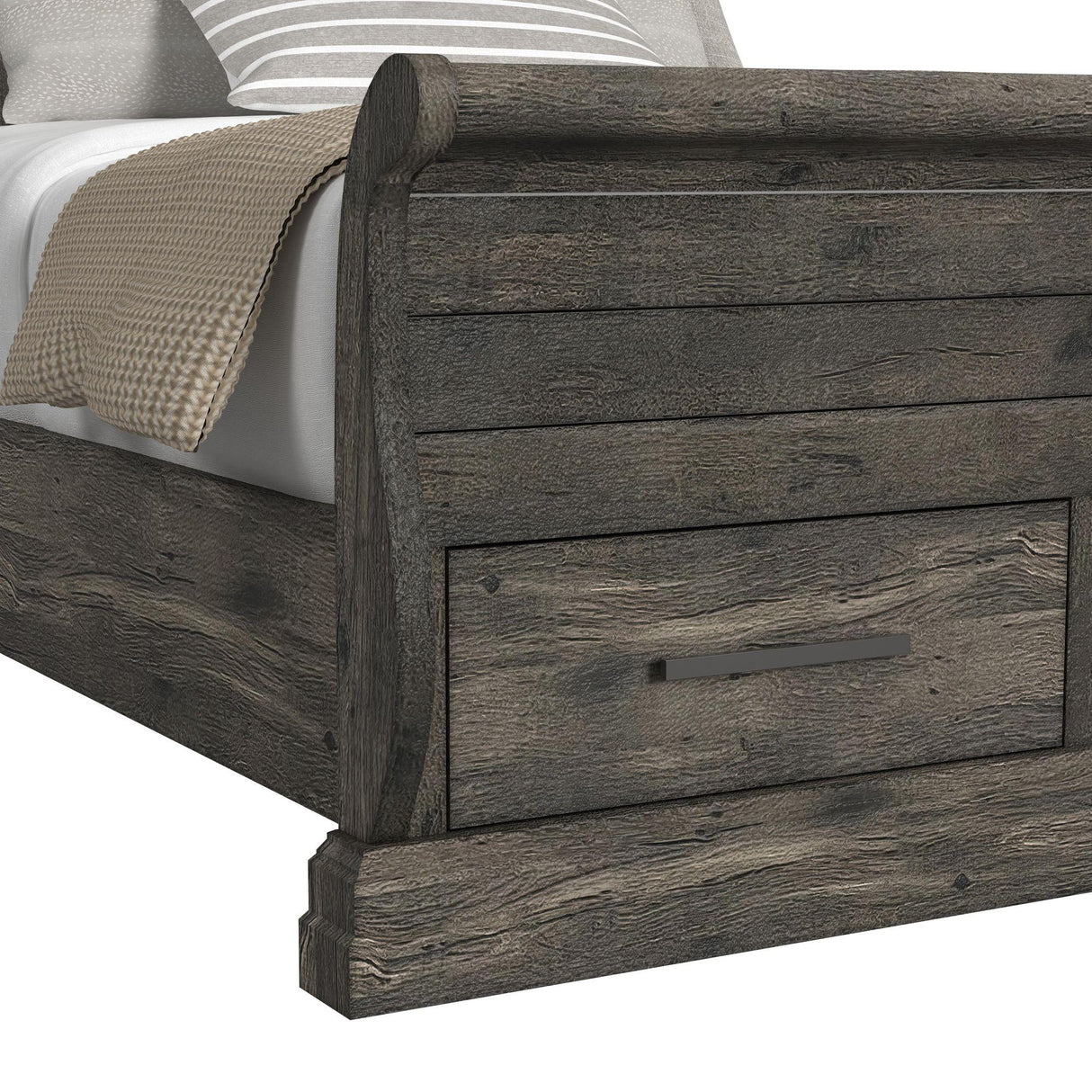 Elements International Park Ridge B-13130-8-QSLB Queen Sleigh Storage Bed IMAGE 6
