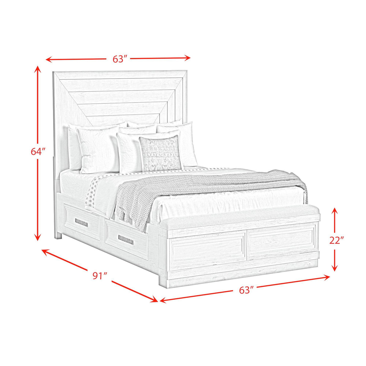 Elements International Avalanche B-11600-7-QSB Queen Storage Bed IMAGE 9