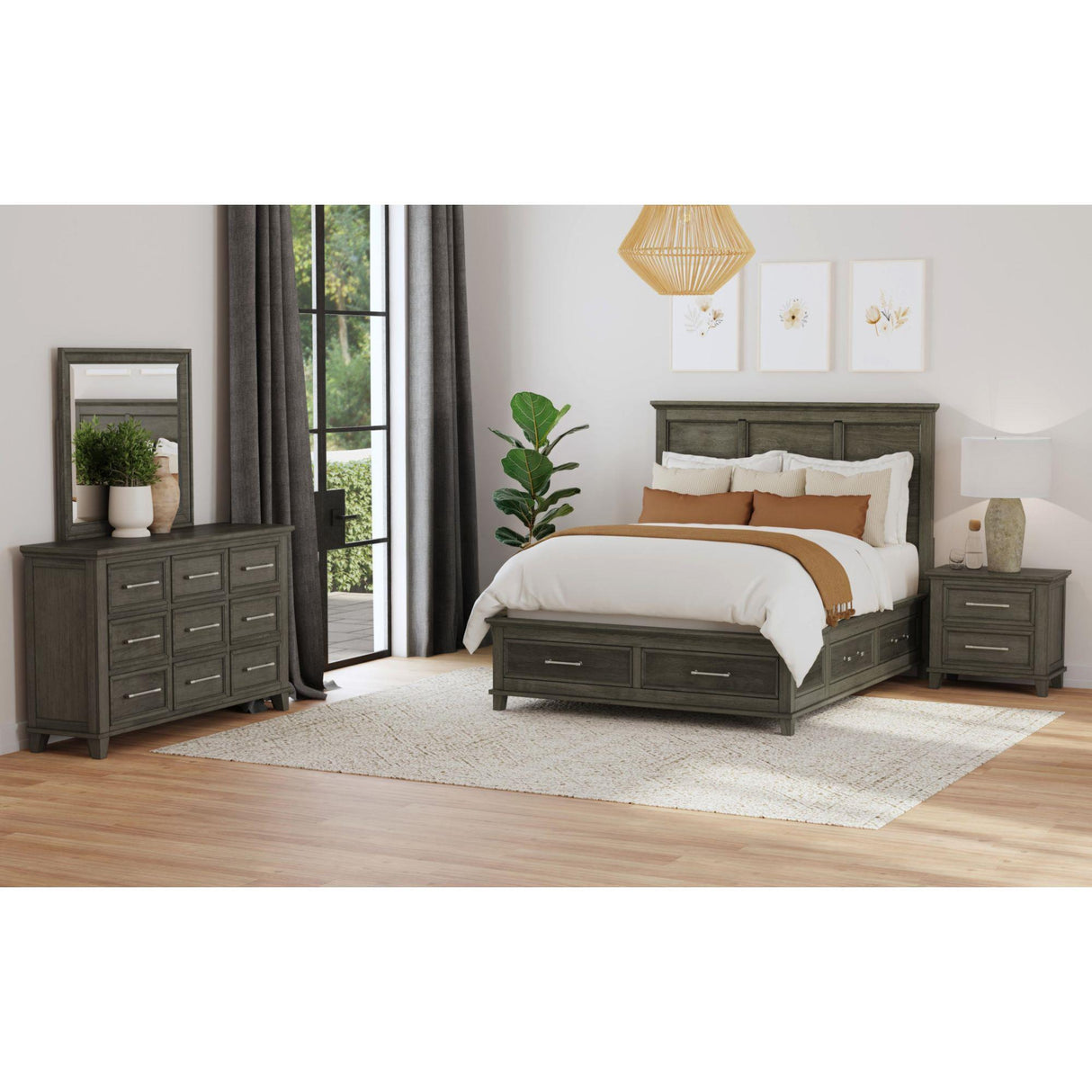 Elements International Canterbury B-13030-3-QSB Queen Storage Bed IMAGE 5