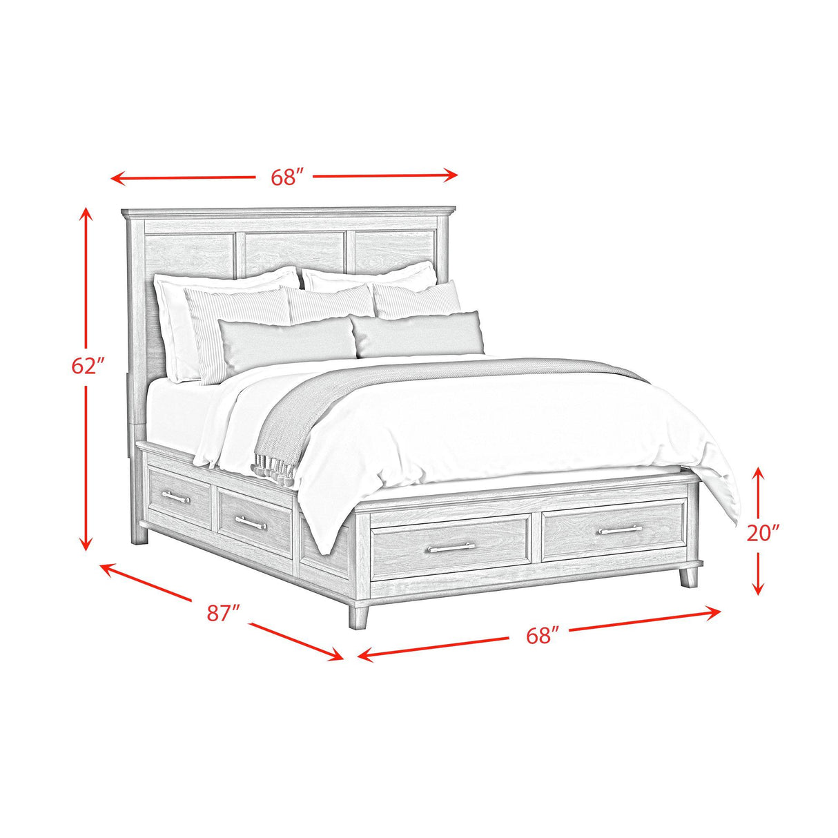 Elements International Canterbury B-13030-5-QSB Queen Storage Bed IMAGE 9