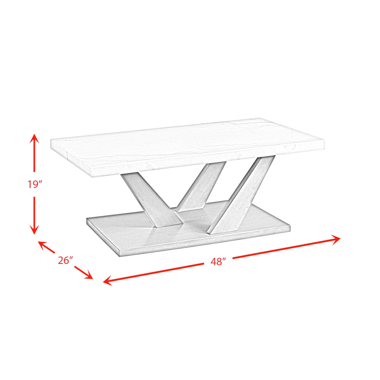 Elements International Greta T.6850.CT Rectangular Coffee Table IMAGE 10