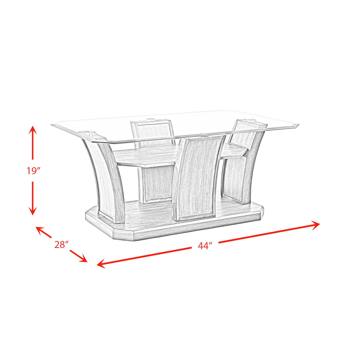 Elements International Dapper TPR350CT Rectangular Coffee Table IMAGE 9