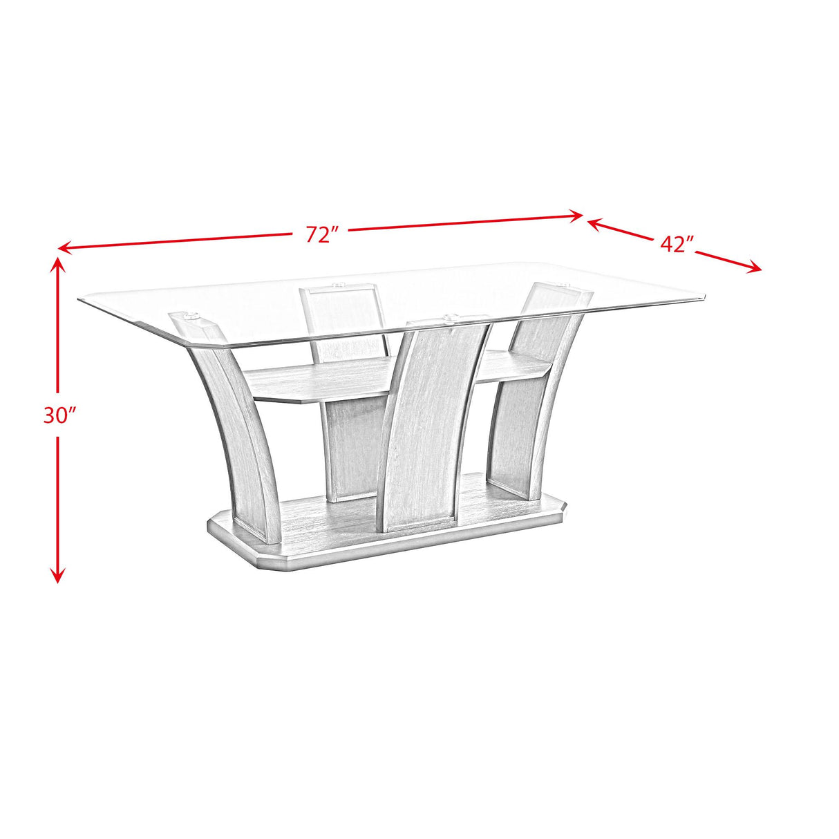 Elements International Dapper DPR300DTB Rectangular Dining Table IMAGE 8