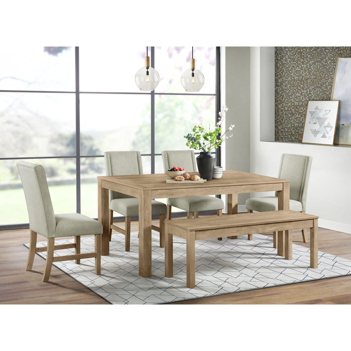 Elements International Eleanor D-6460-5-DT Rectangular Dining Table IMAGE 3