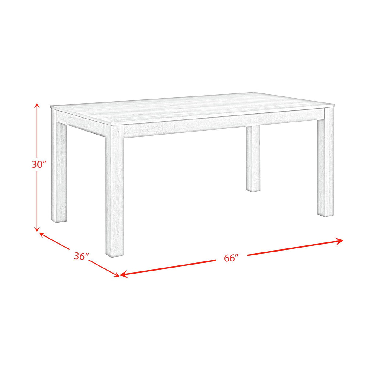 Elements International Eleanor D-6460-5-DT Rectangular Dining Table IMAGE 7