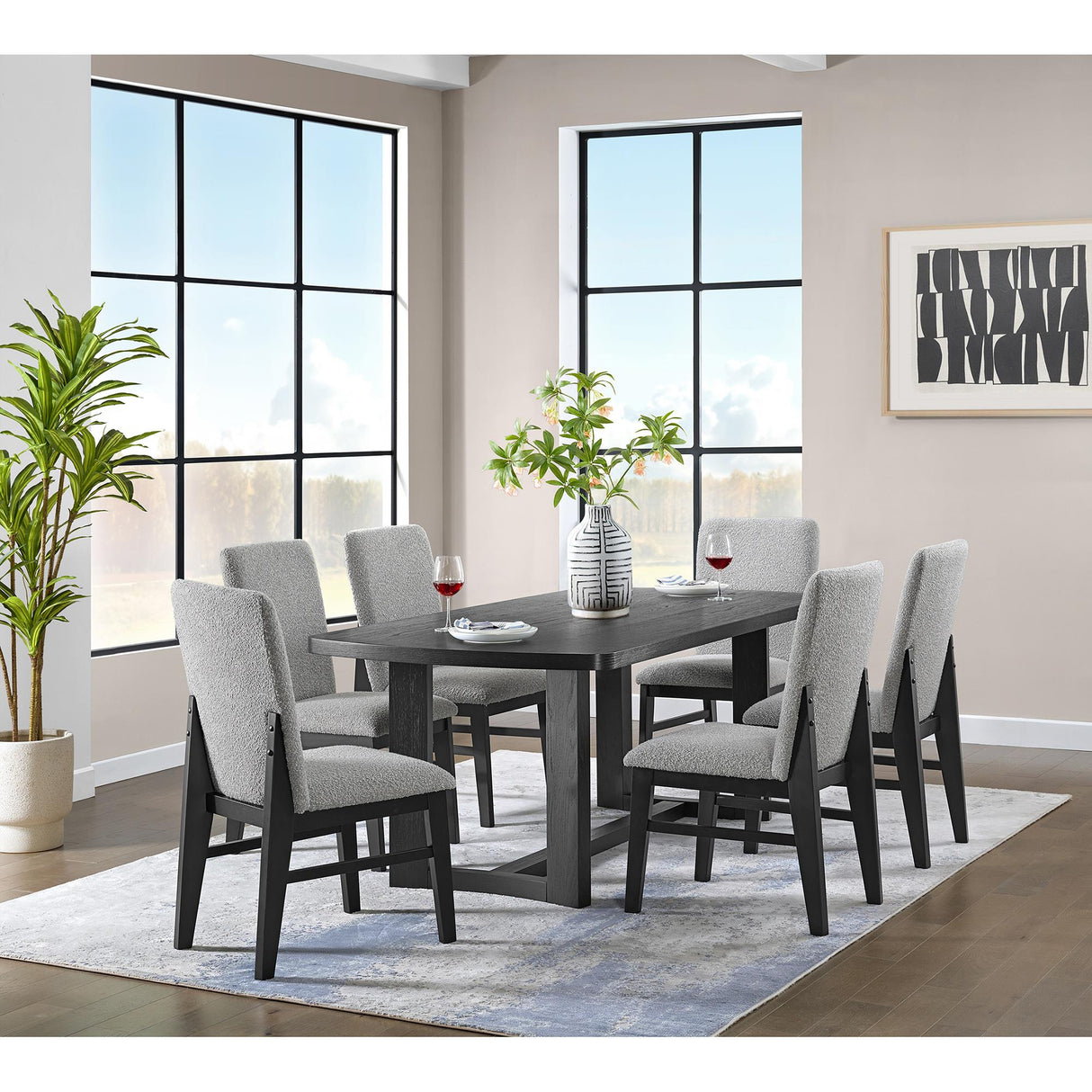 Elements International Portland D-1710-8-DT2 Rectangular Dining Table IMAGE 4