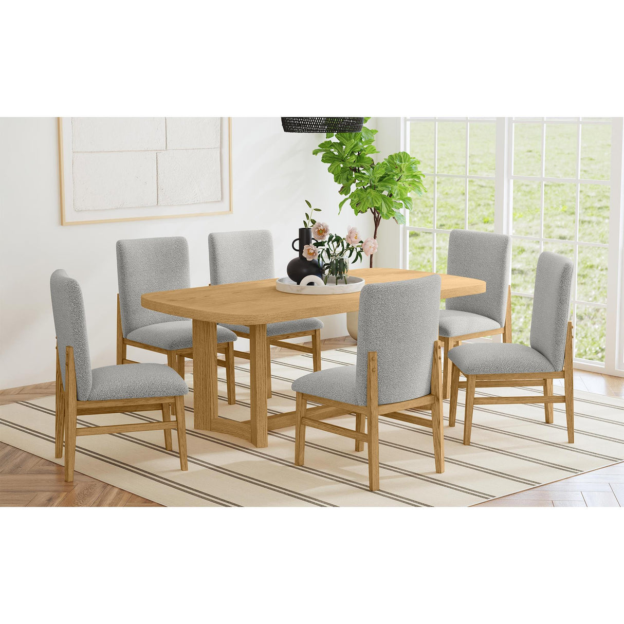 Elements International Portland D-1710-5-DT2 Rectangular Dining Table IMAGE 4