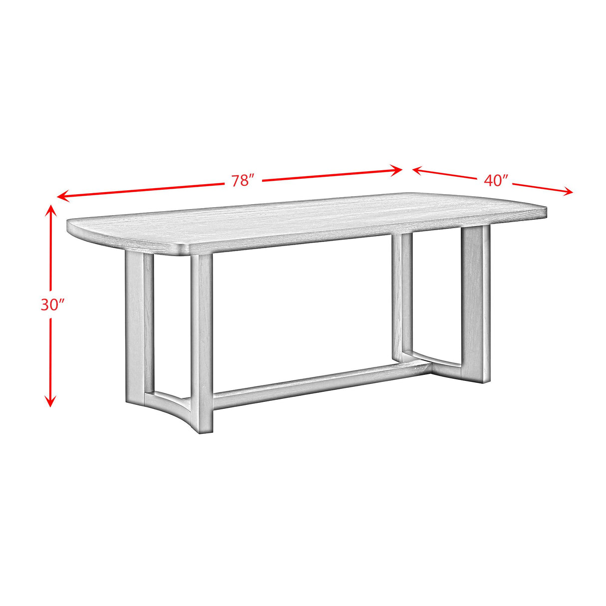 Elements International Portland D-1710-5-DT2 Rectangular Dining Table IMAGE 9