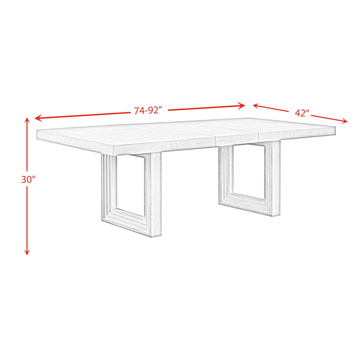 Elements International Avalanche D-11600-7-DT Rectangular Dining Table IMAGE 10