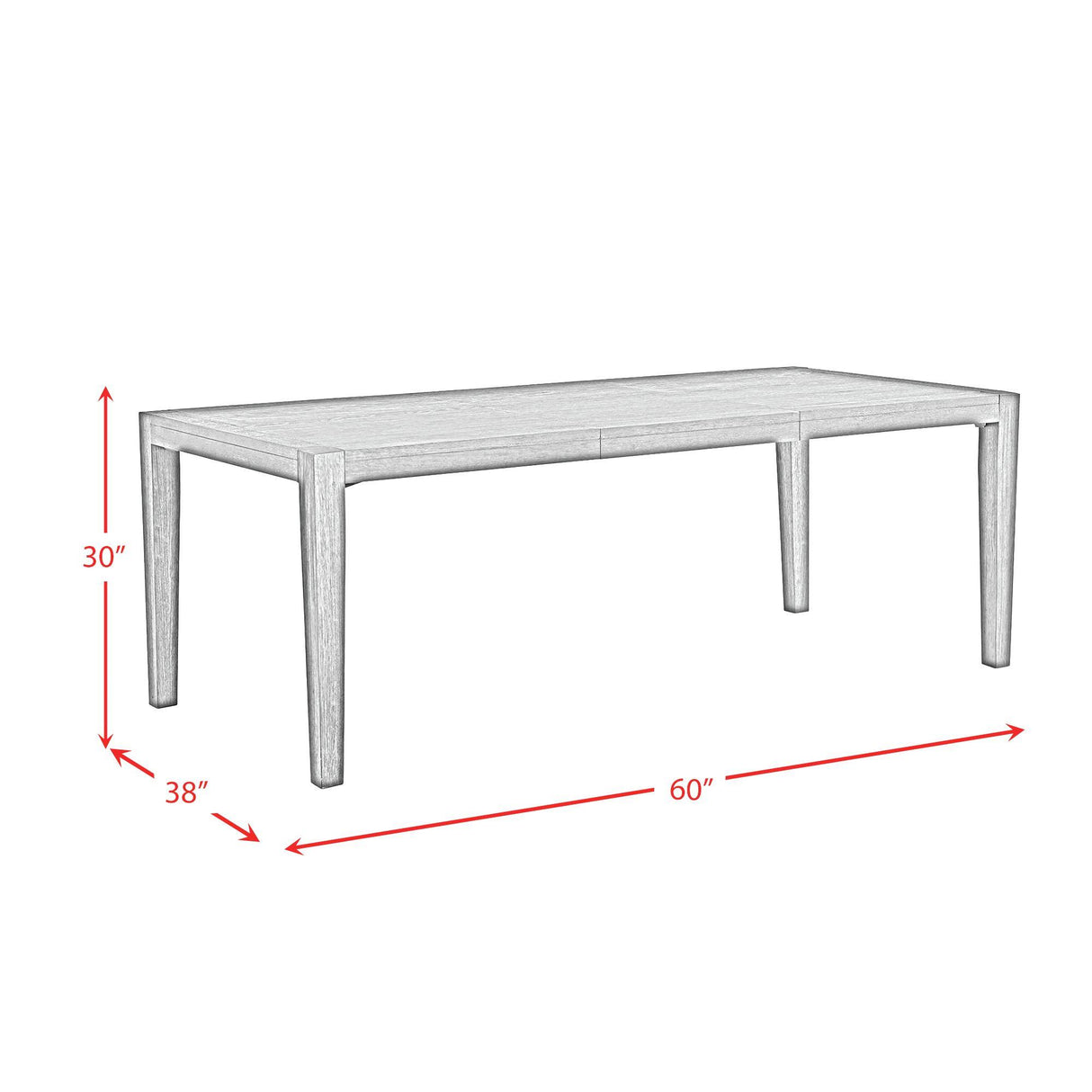 Elements International Versailles Contemporary D-3690-6-DT Rectangular Dining Table IMAGE 9