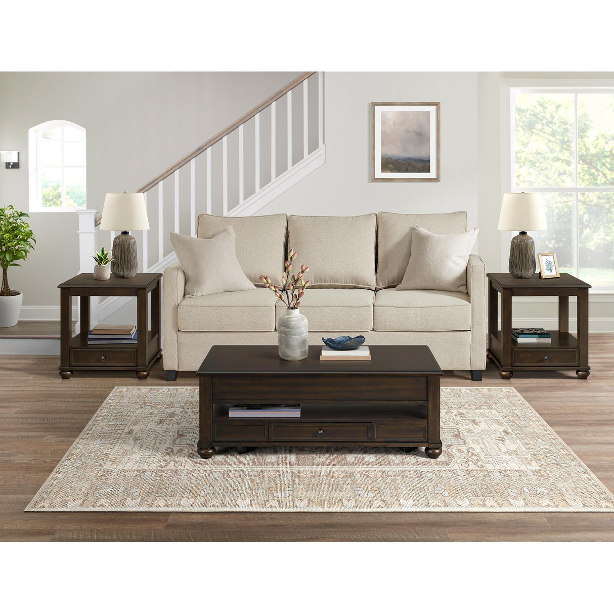 Elements International Wagner T-15740-5-RCT Rectangular Lift-Top Coffee Table IMAGE 4