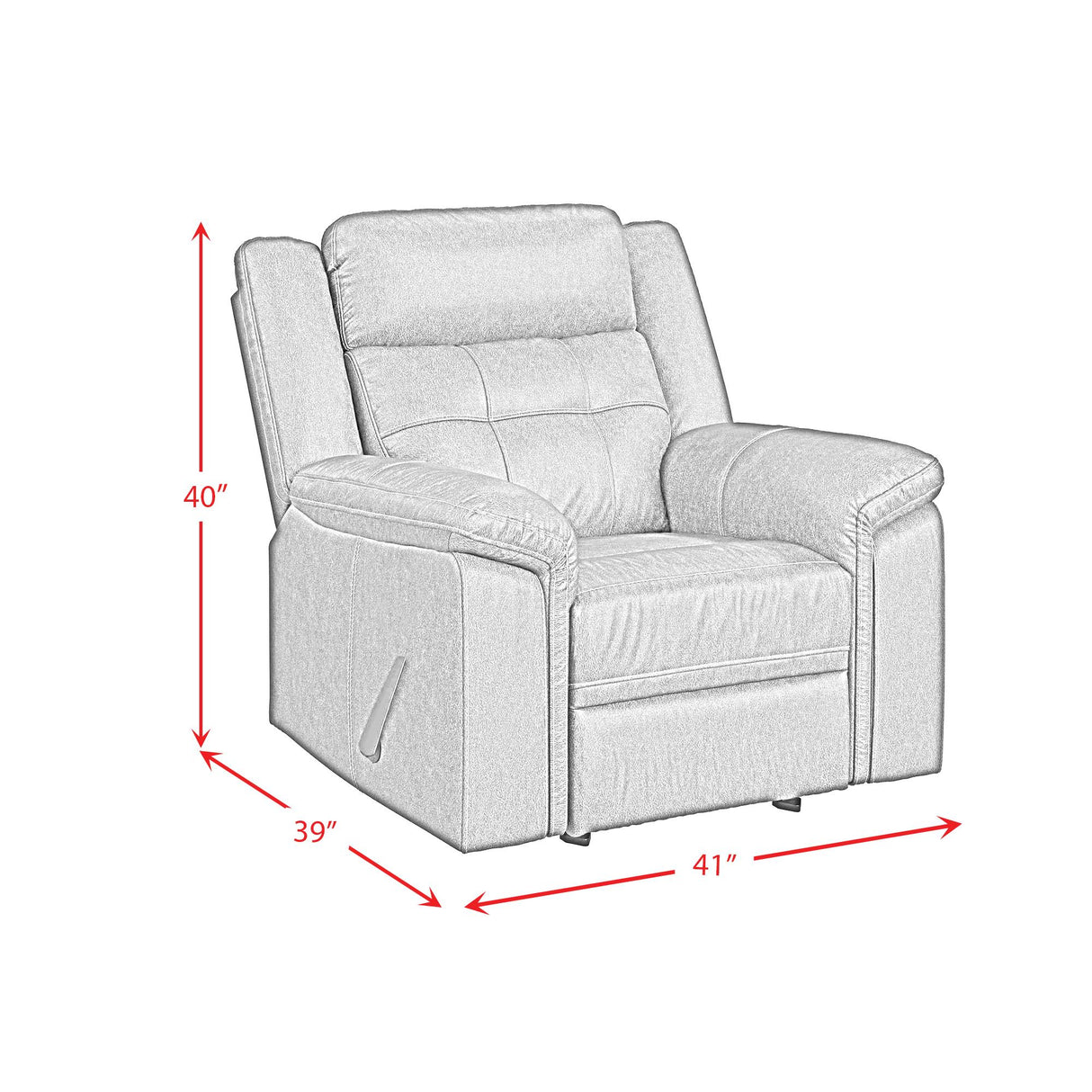 Elements International Epic U-16520-9830-106 Rocker Recliner IMAGE 8