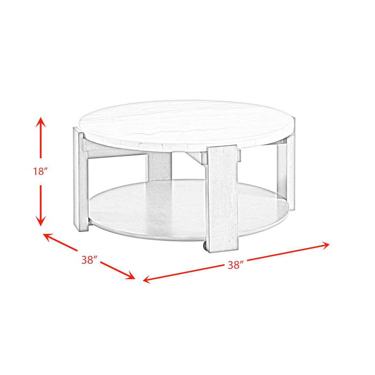 Elements International Rosamel T.17820.CT Round Coffee Table IMAGE 8