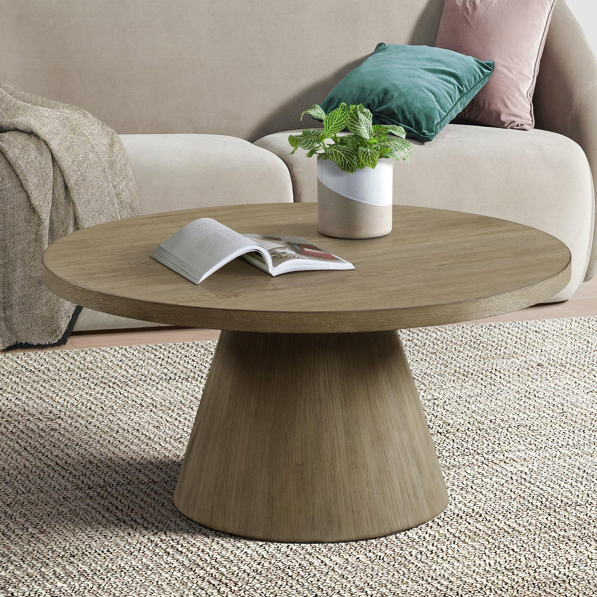 Elements International Portland T-1710-3-CT1 Round Coffee Table IMAGE 2