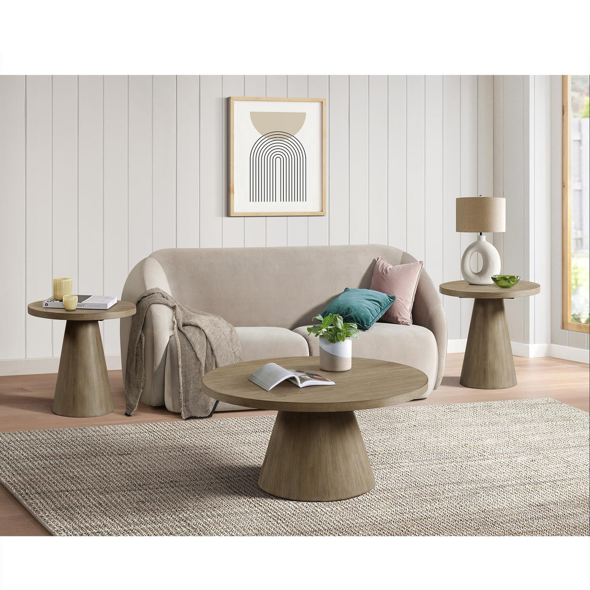 Elements International Portland T-1710-3-CT1 Round Coffee Table IMAGE 3