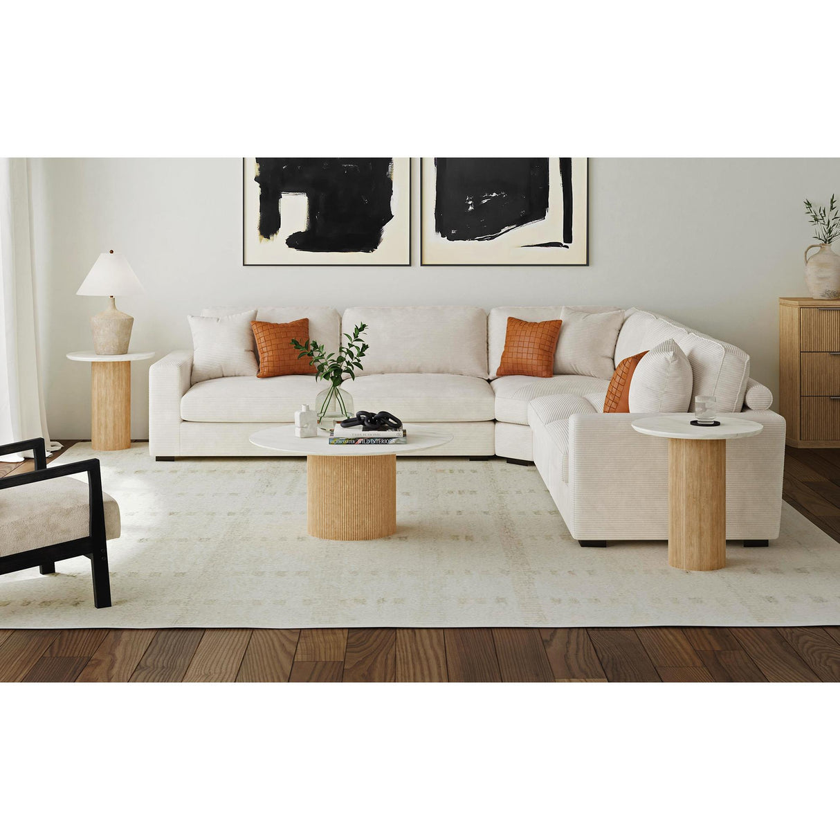 Elements International Sylvie T-16000-6-RCT Round Coffee Table IMAGE 2
