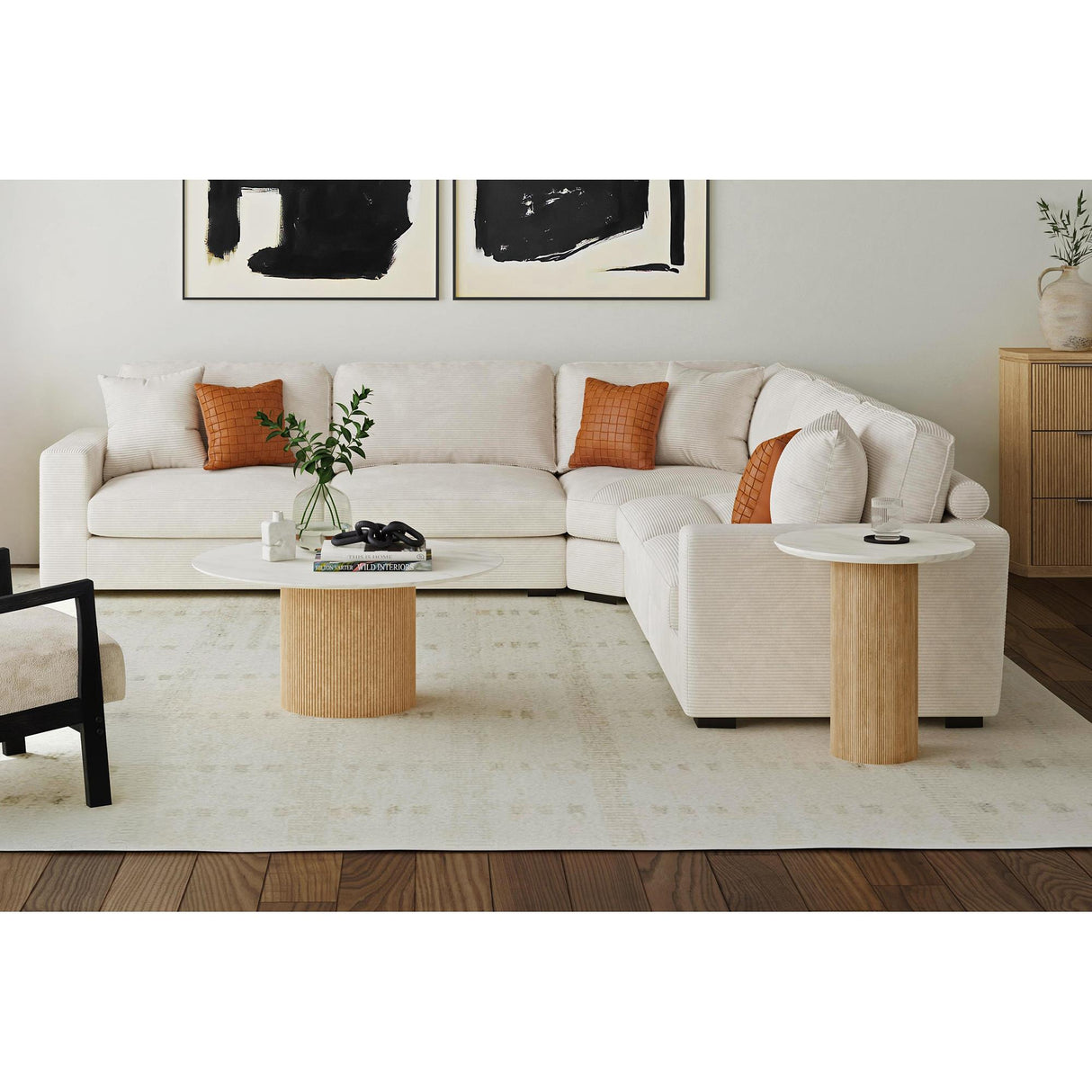 Elements International Sylvie T-16000-6-RCT Round Coffee Table IMAGE 3