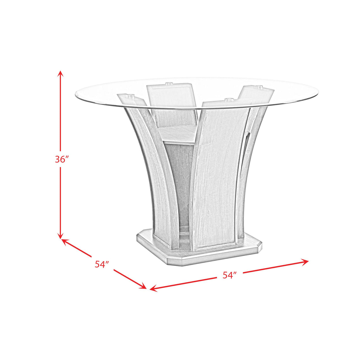Elements International Dapper DPR300RCDTTB Round Counter Table IMAGE 9