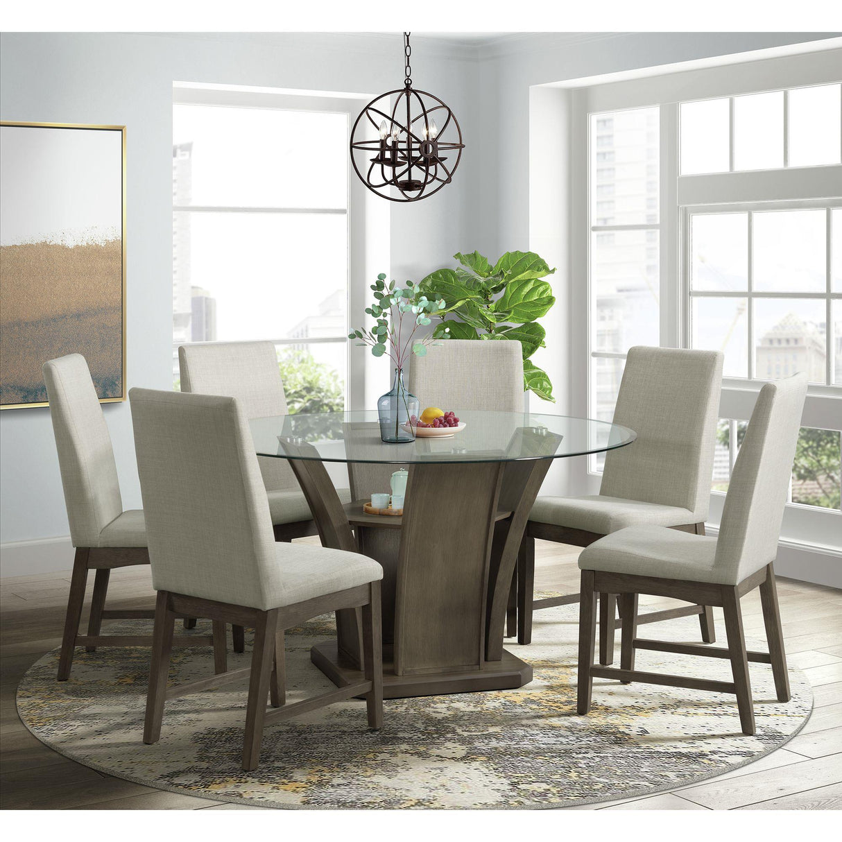 Elements International Dapper DPR300RDTTB Round Dining Table IMAGE 4