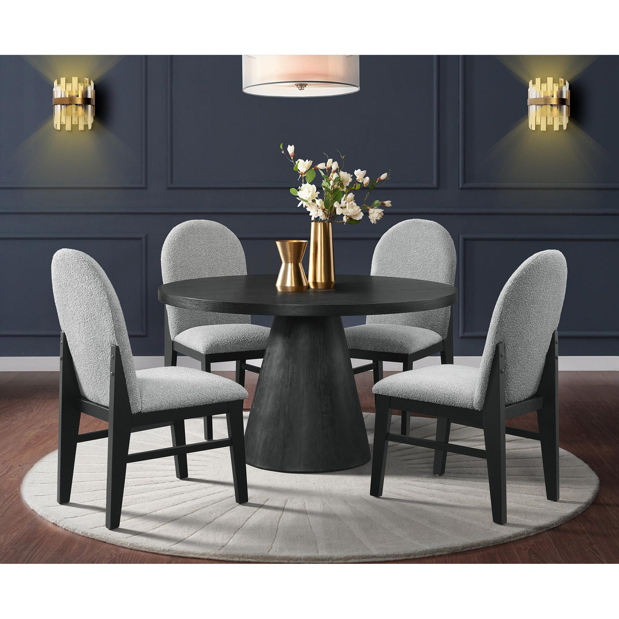 Elements International Portland D-1710-8-DT Round Dining Table IMAGE 3