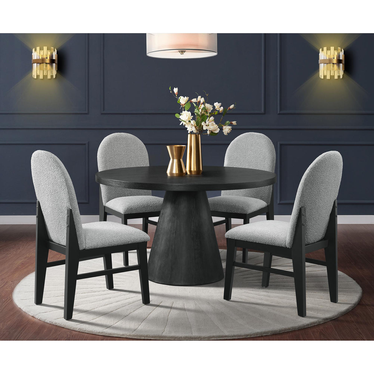 Elements International Portland D-1710-8-DT Round Dining Table IMAGE 3