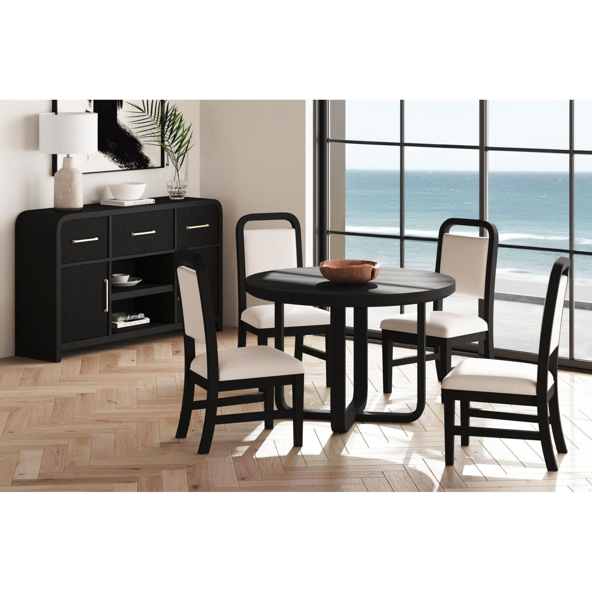 Elements International Ridgemont D-14440-8W-RDT Round Dining Table IMAGE 4