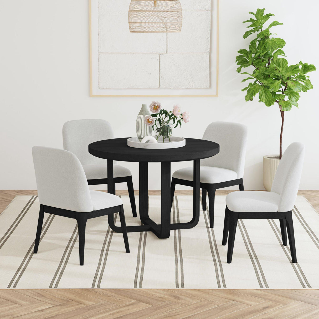 Elements International Ridgemont D-14440-8W-RDT Round Dining Table IMAGE 5