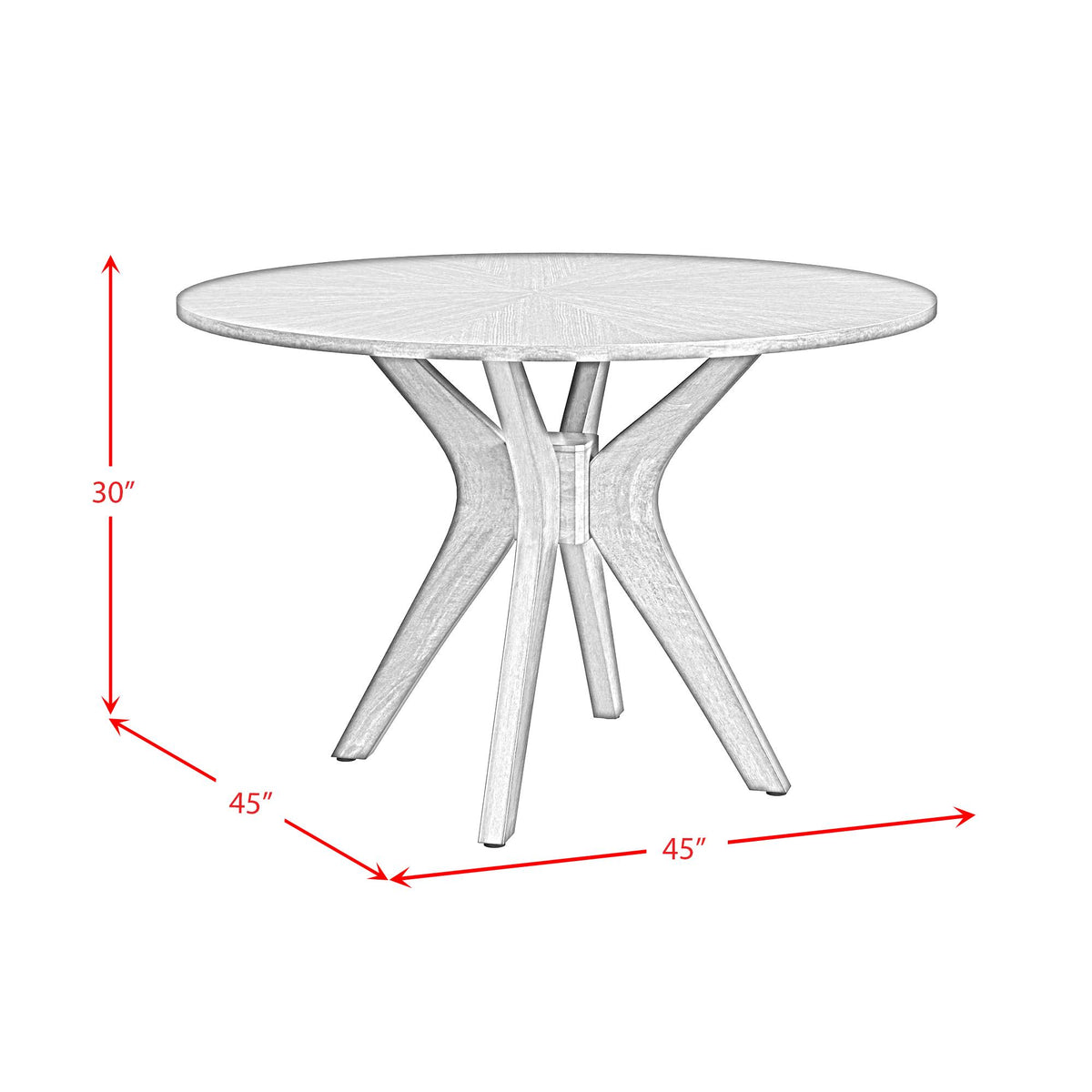 Elements International Santa Barbara D-16550-5-RDT Round Dining Table IMAGE 12