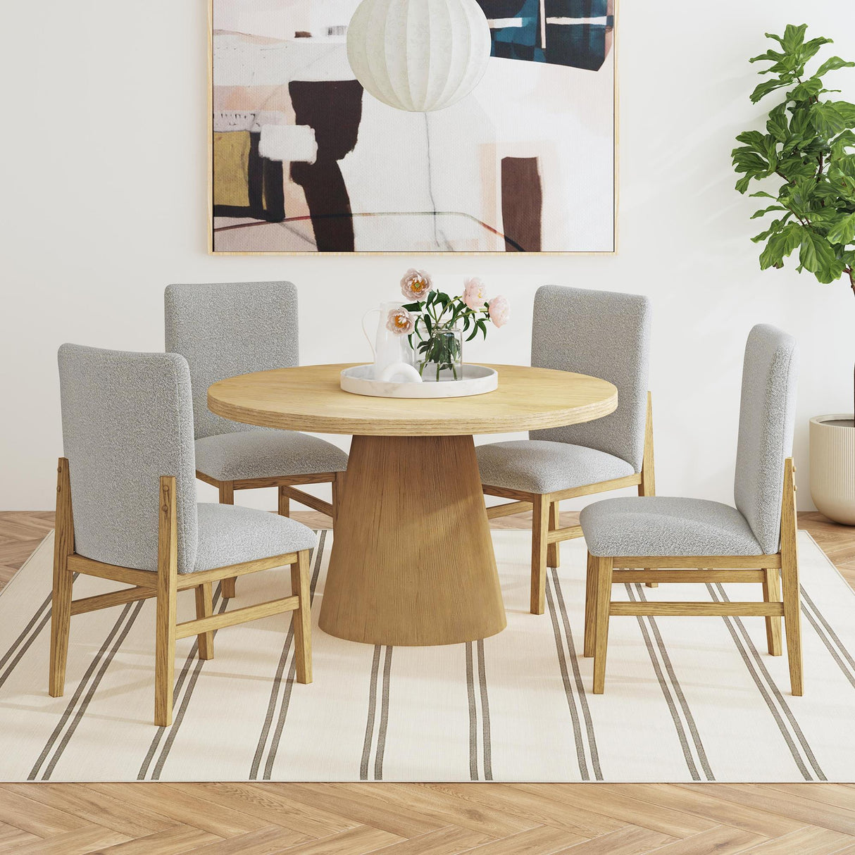 Elements International Portland D-1710-5-DT Round Dining Table IMAGE 2