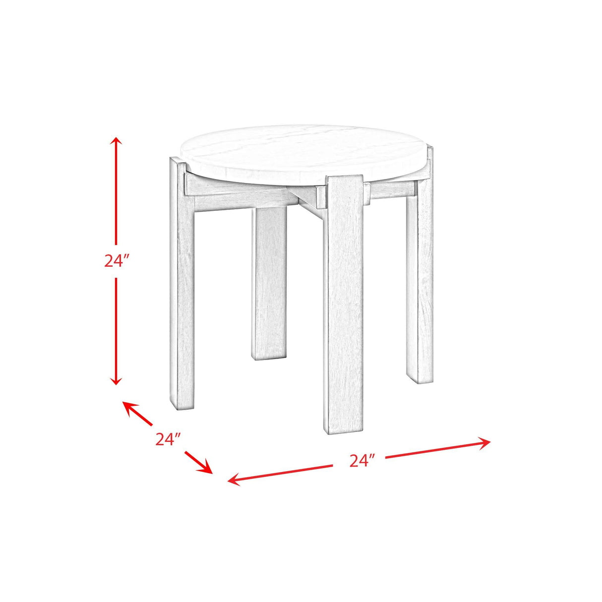 Elements International Rosamel T.17820.ET Round End Table IMAGE 9