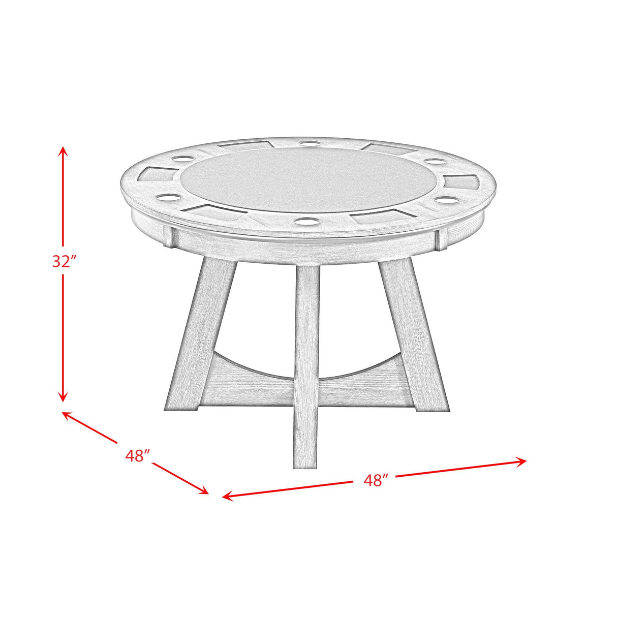 Elements International Prince GTPR100GT Round Game Table IMAGE 10