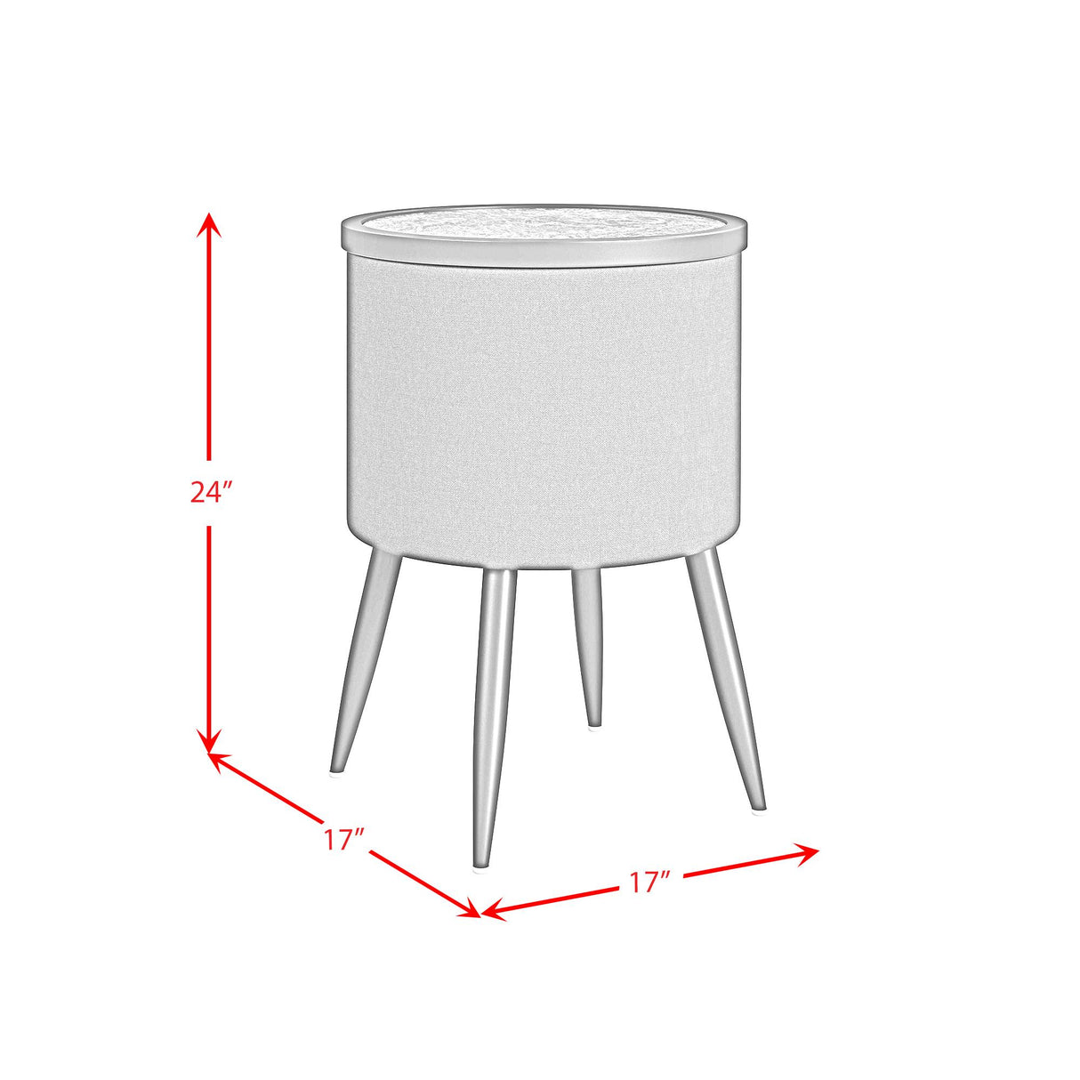 Elements International Halo T-18400-8-RETS Round Smart End Table IMAGE 10