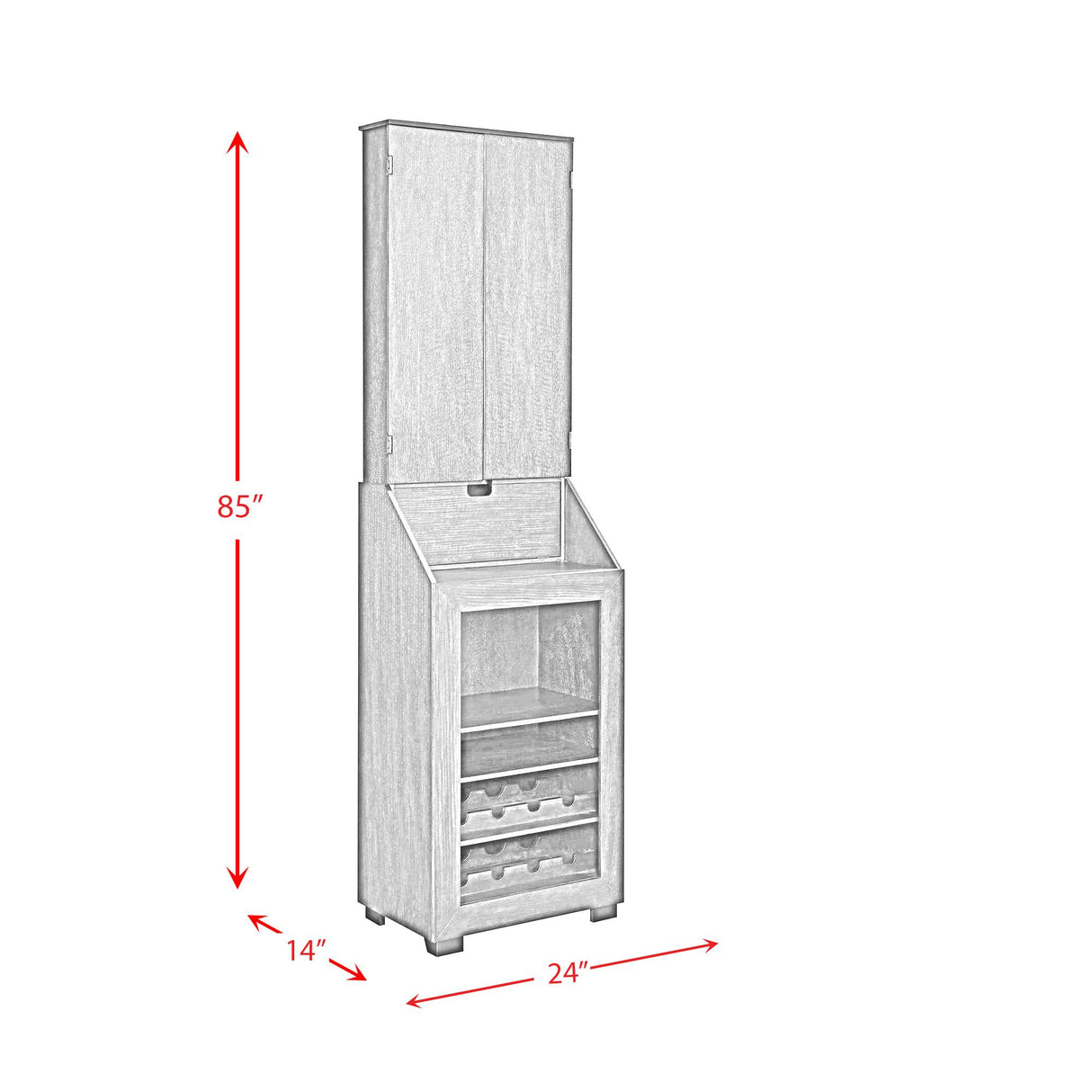 Elements International Bone GTBN100DBC S Dartboard Cabinet IMAGE 16