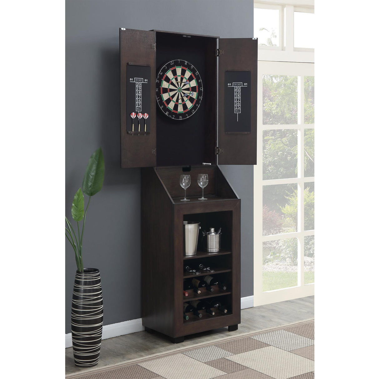 Elements International Bone GTBN100DBC S Dartboard Cabinet IMAGE 6