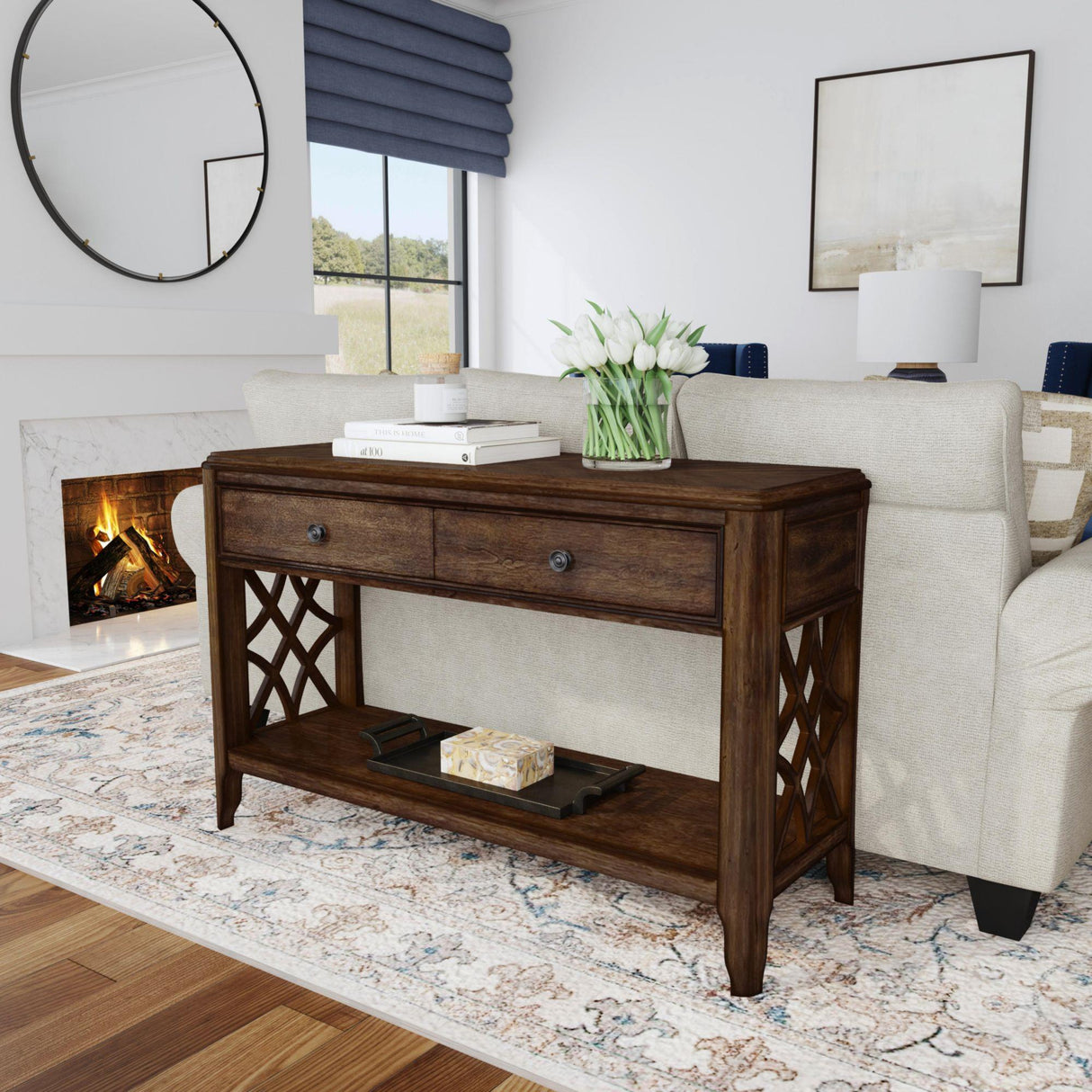 Elements International Phillipe T-5210-5-ST Sofa Table IMAGE 4