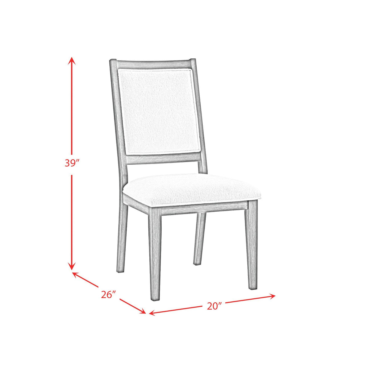 Elements International Versailles Contemporary D-3690-8-SC1 Square Back Dining Chair IMAGE 9