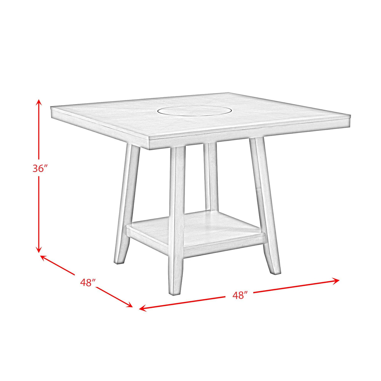 Elements International Seneca D-7670-5-CT Square Counter Table IMAGE 9
