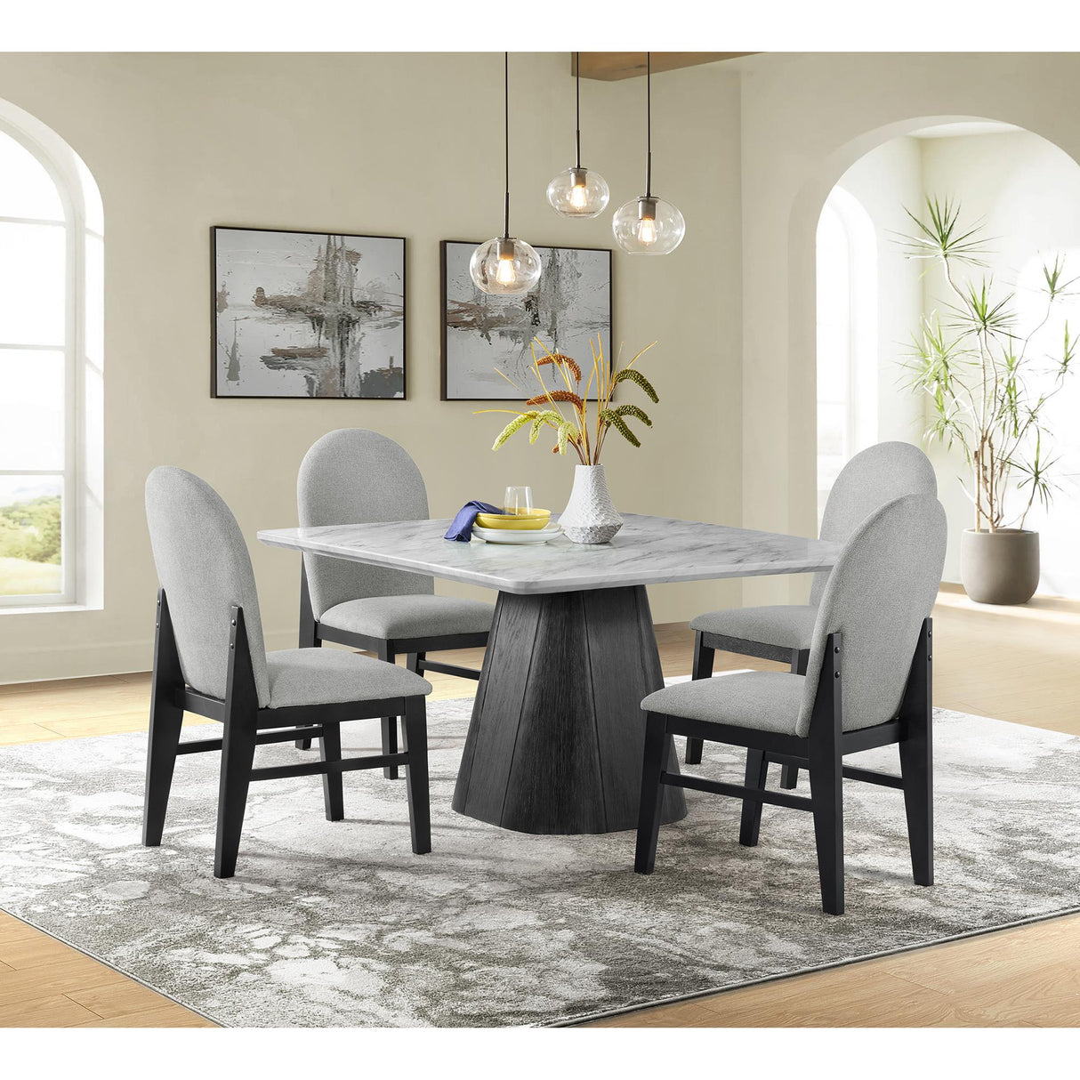 Elements International Edison D-9130-8-SDT Square Dining Table IMAGE 3