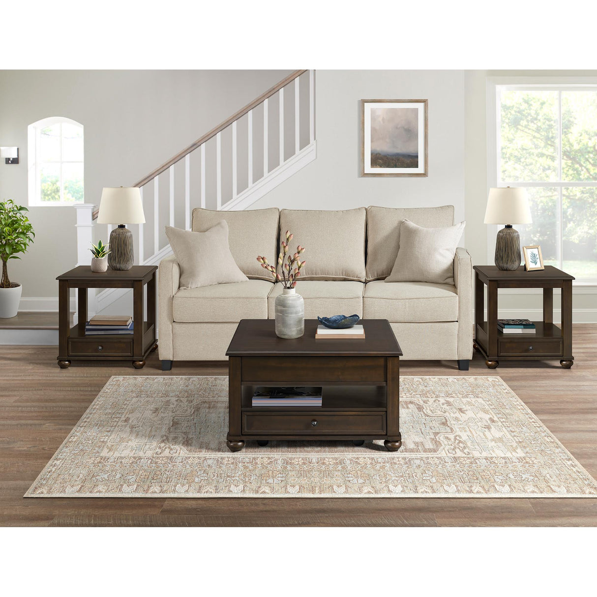 Elements International Wagner T-15740-5-SCT Square Lift-Top Coffee Table IMAGE 4