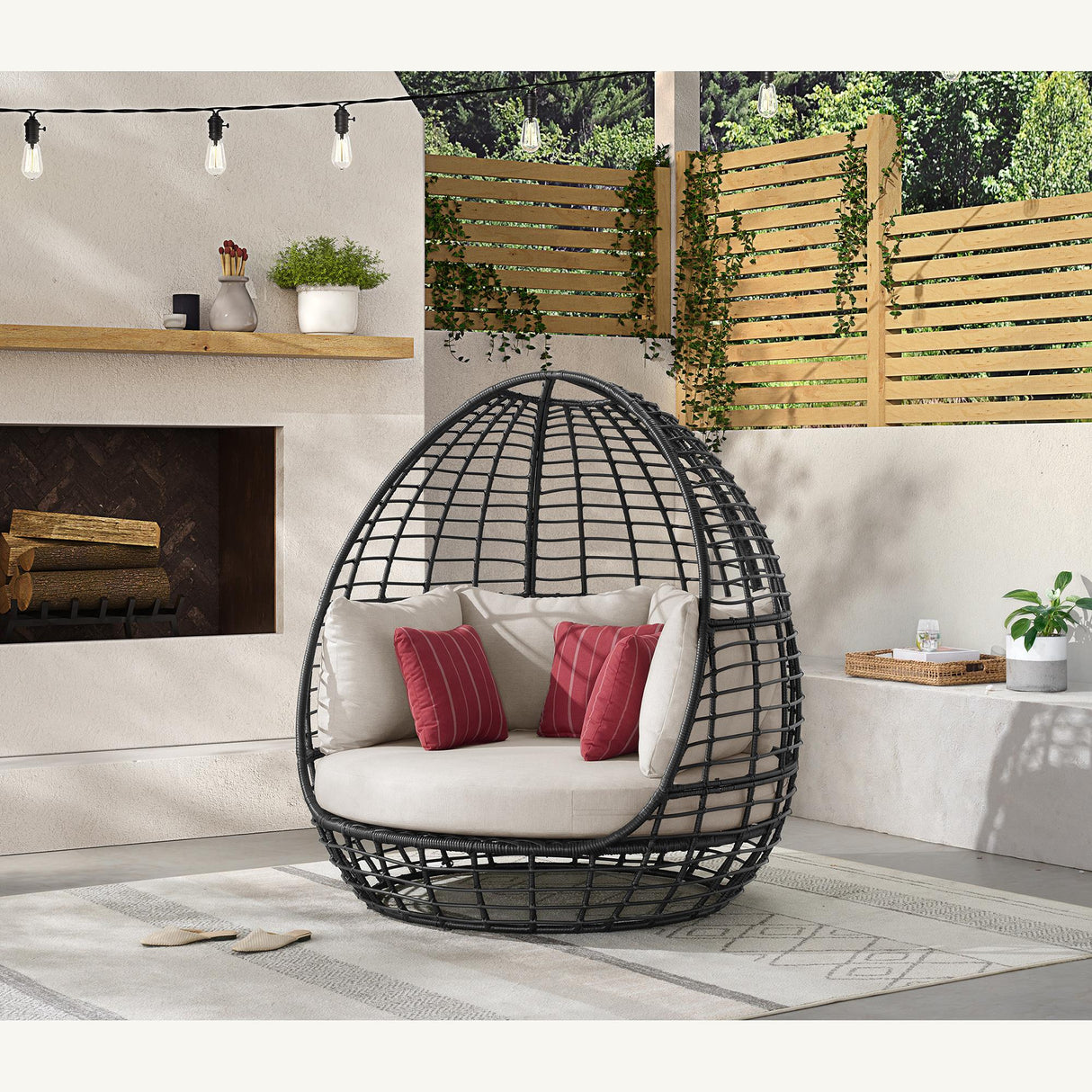 Elements International Playa O-16230-10311-121 Twin Egg Chair IMAGE 3