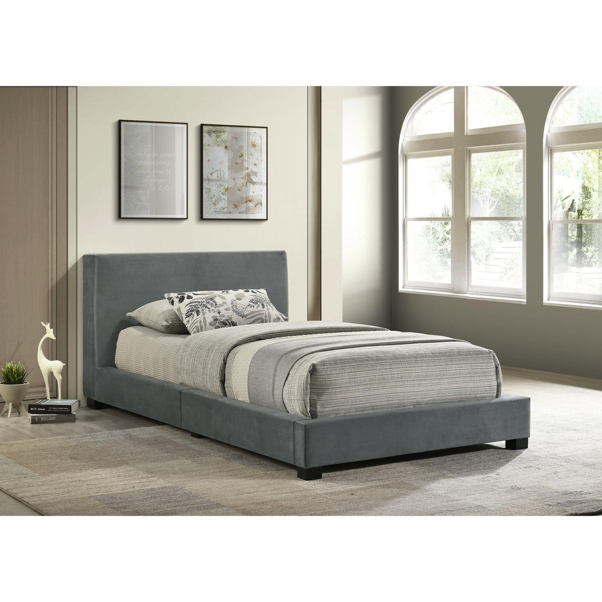 Elements International Brookhaven UB-14870-3-TB Twin Upholstered Bed IMAGE 3