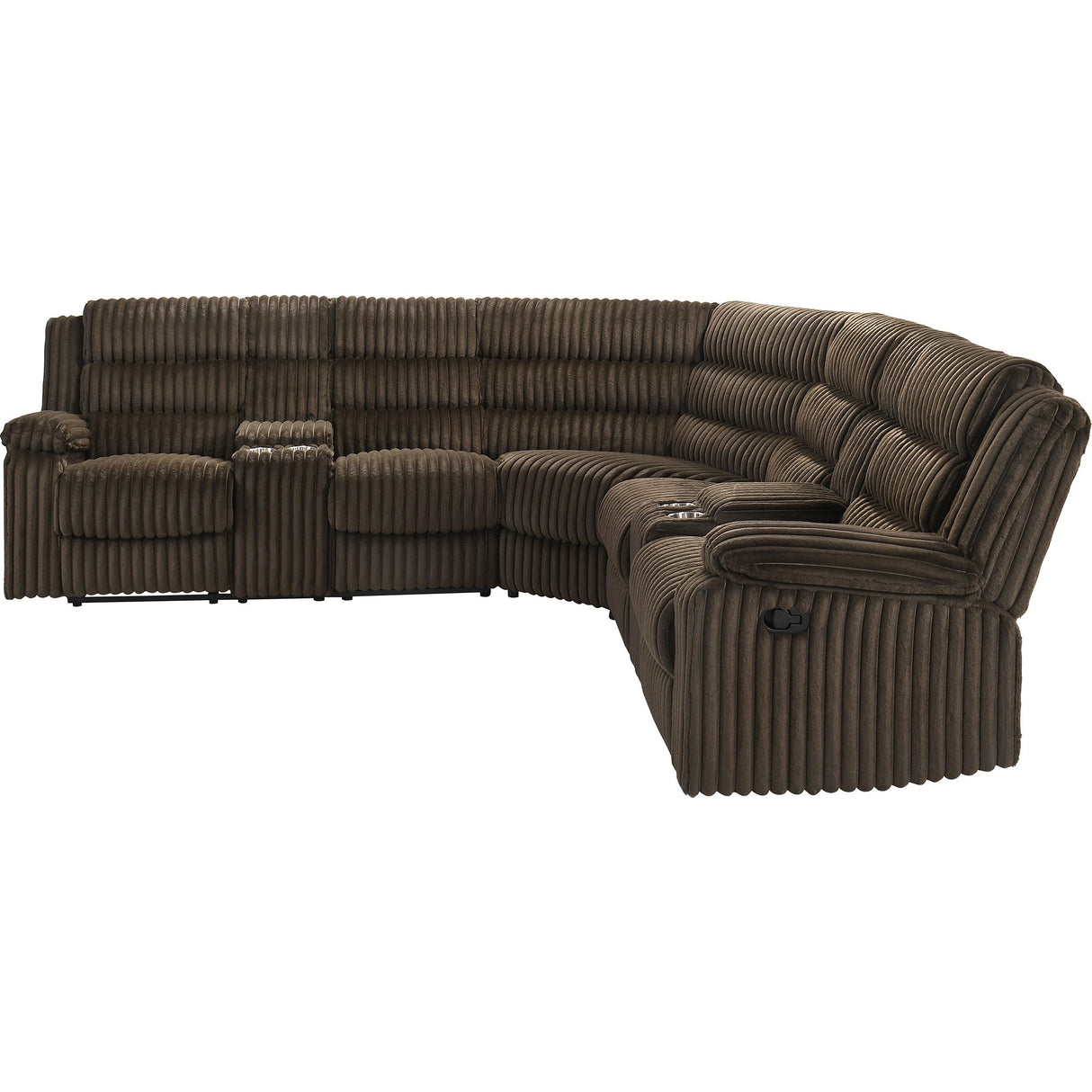 Coaster Furniture Atkinson 601510 Upholstered Reclining Sectional Sofa - Chocolate IMAGE 3