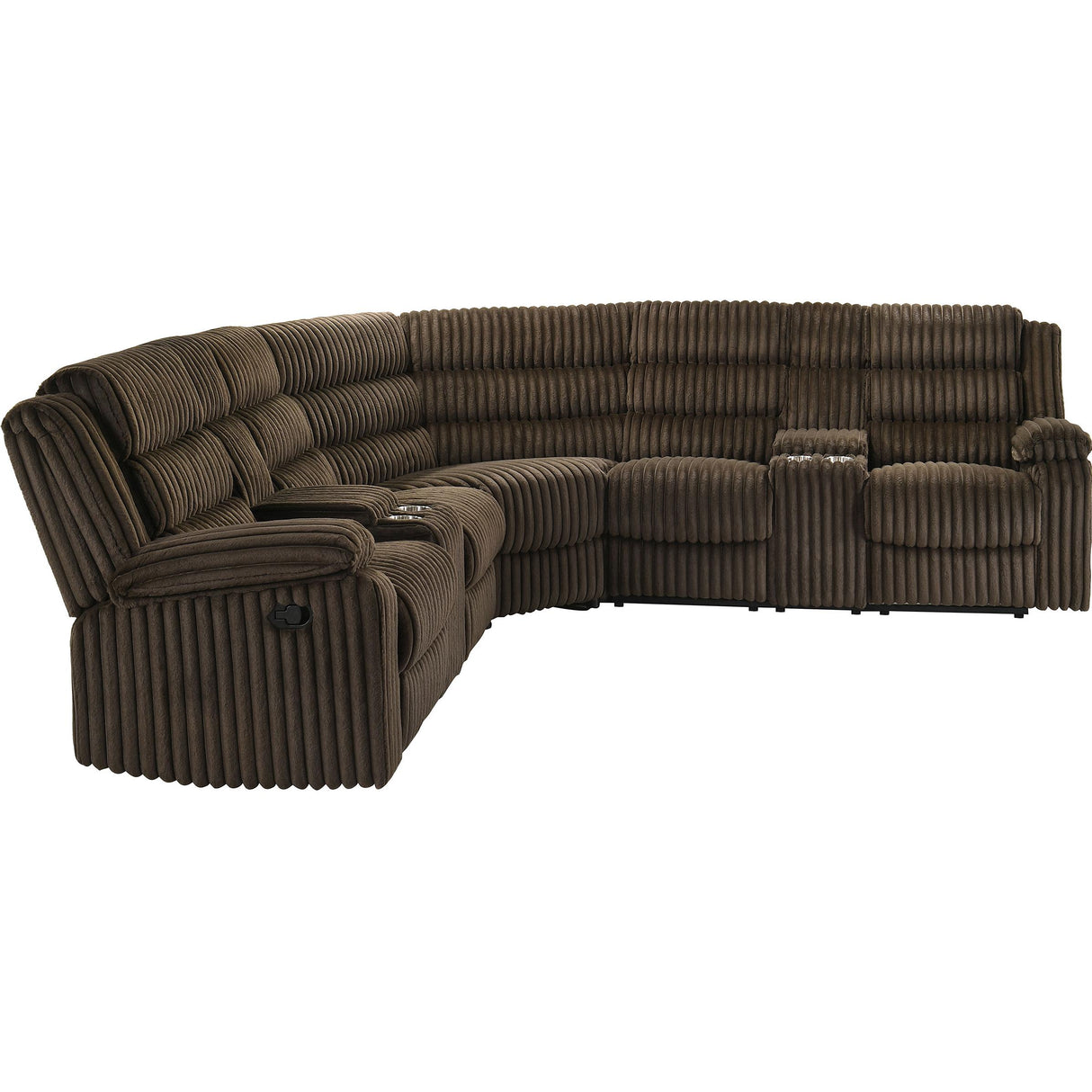 Coaster Furniture Atkinson 601510 Upholstered Reclining Sectional Sofa - Chocolate IMAGE 5